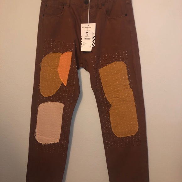 Sandrine Rose X Free People Brown Patch Pants - Picture 2 of 13